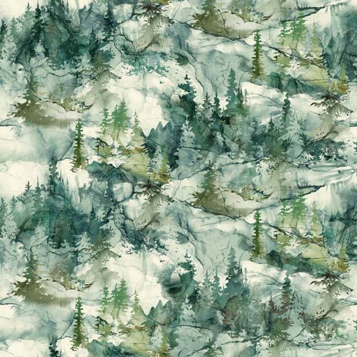 Northern Peaks - Dense Forest- Dark Pine- Forest & mountains in greens