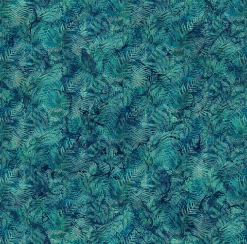Northern Peaks - Ferns - Blue - packed ferns in blues & teals