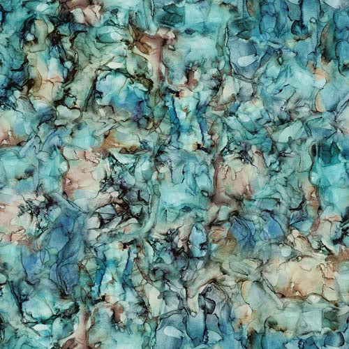 Northern Peaks - Reflections - multi color texture - teals, browns & blues