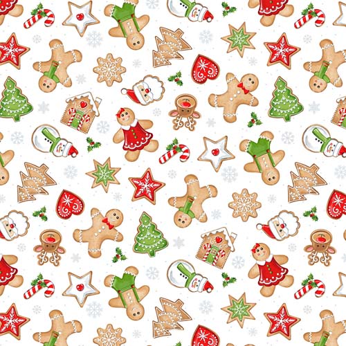 Sugar Coated - Cookies - Snow- tossed gingerbread cookies on white