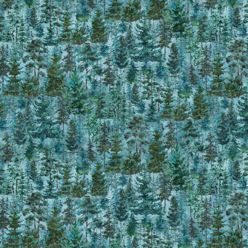 Migration - Trees - Dark Teal - Green forest trees on teal