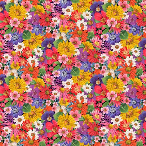 Hide and Seek - Large Floral - Multi - packed brightly colored flowers