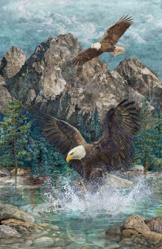 Eagle Pass - PANEL approx. 27 - Eagles  soaring in mountains