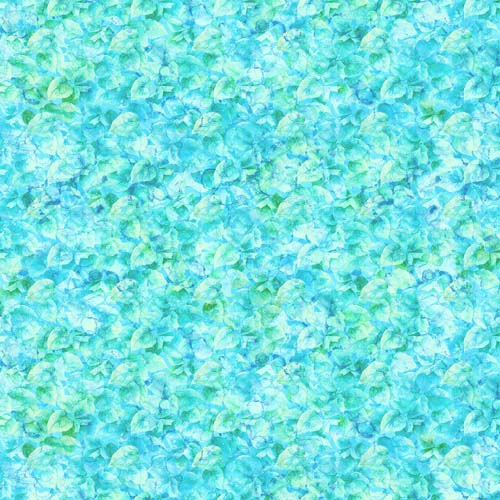 Concerto - Leaves - Aqua/Green - aqua blue & green packed leaves