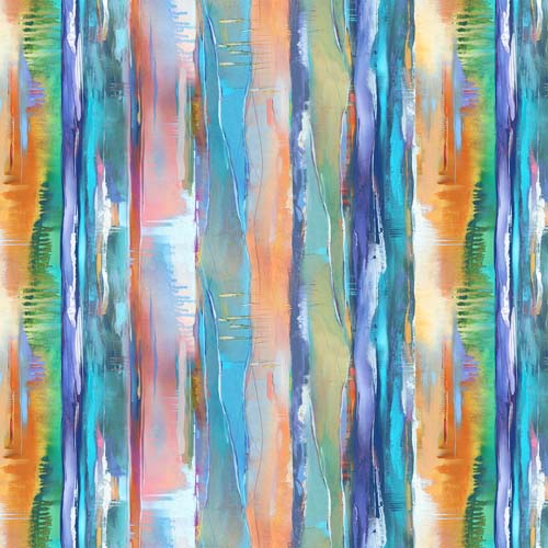 Lotus - Wide Stripe - wide strips of color - peach, blue, green