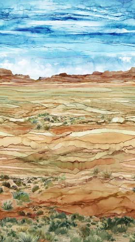 Row By Row 2025 - The Great Outdoors - Desert Ombre - Rust/Multi