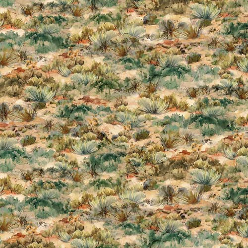 Row By Row 2025 - The Great Outdoors - Desert Scene - Rust/Multi