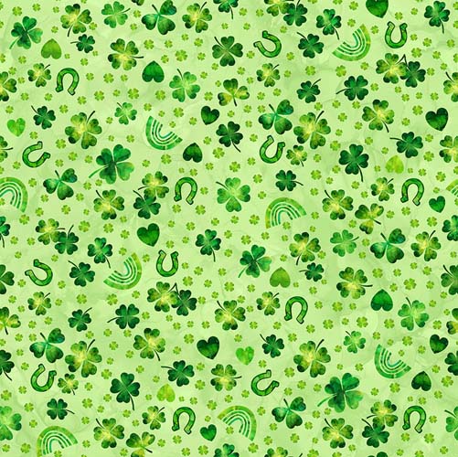 Shenanigans - Icon - Green - shamrocks, rainbows & horseshoes on lt green