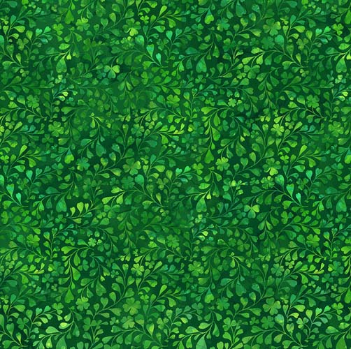 Shenanigans - Clover - Green - clovers & vines on dark green