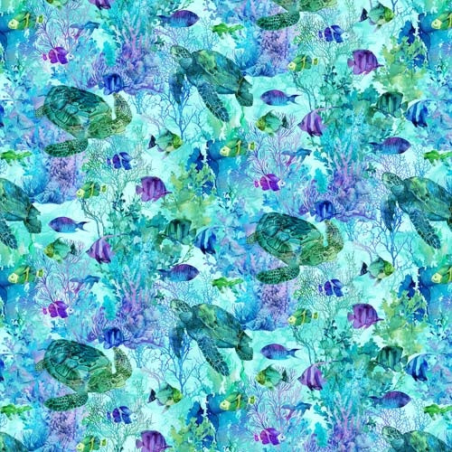 Coral Reef - Turtles & Tropical Fish - Multi
