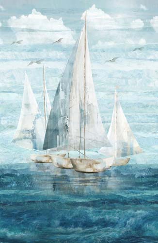 Smooth Sailing - 28in. PANEL -Sail Boats (103)