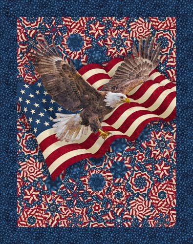 Stars & Stripes - 34in. PANEL Eagle /Flag - Hexified