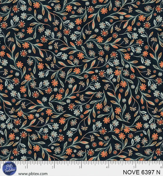 Novella by Sally Barlow - Floral Vines - Black