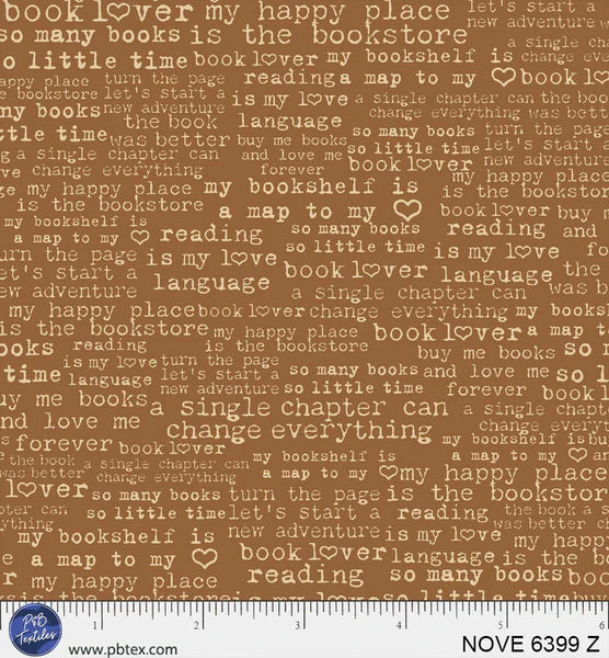 Novella by Sally Barlow - Book Lover Text - Brown