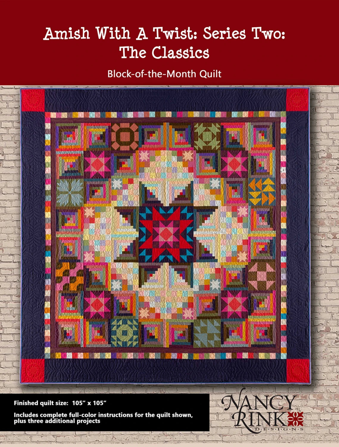 Amish with a Twist: Series Two 105x105- Block of the Month - Nancy Rink
