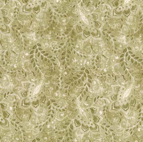 118" wide backing - Classic II- Mini Jacquard -Tea Dye - paisleys & flowers