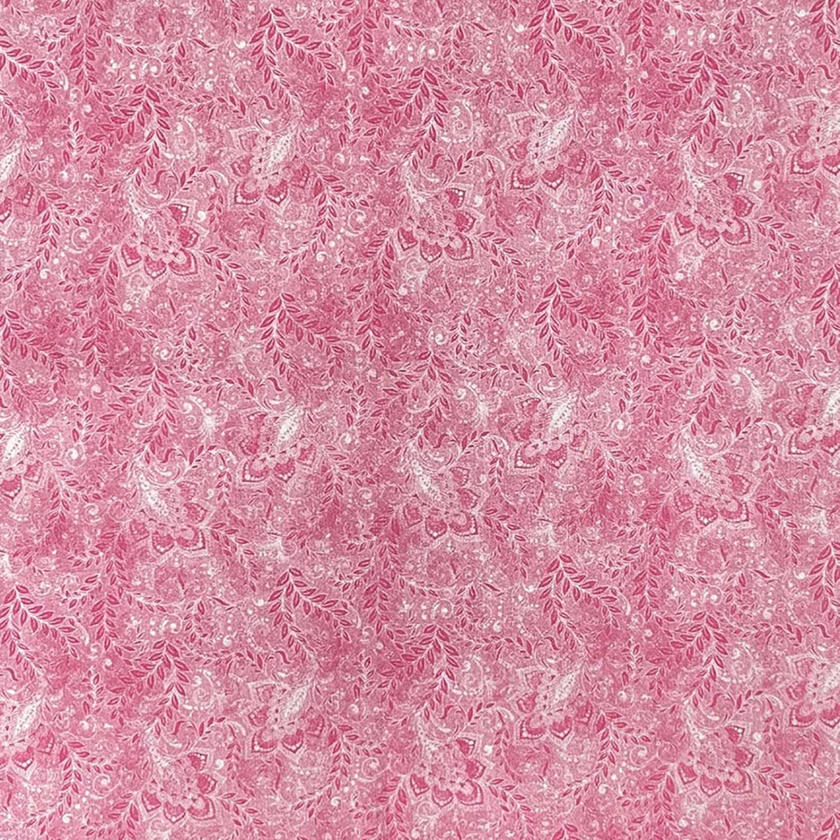 Classic 118" Wide Cotton - Rose - Pink tone on tone leaves and paisleys