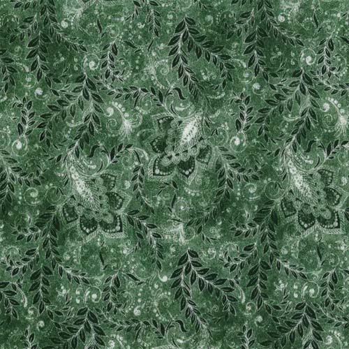 118" wide backing - Classic II- Mini Jacquard - Leafy Green - paisleys & flowers