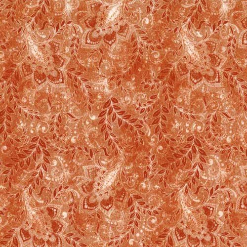 118" wide backing - Classic II- Mini Jacquard - Light Rust - paisleys & flowers