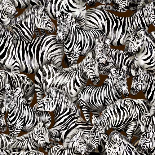Jangala - Allover Zebras - Black/White - Packed Zebras