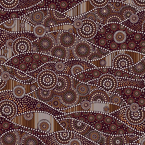 Down Under Print - Wave - Brown by Oasis Fabrics