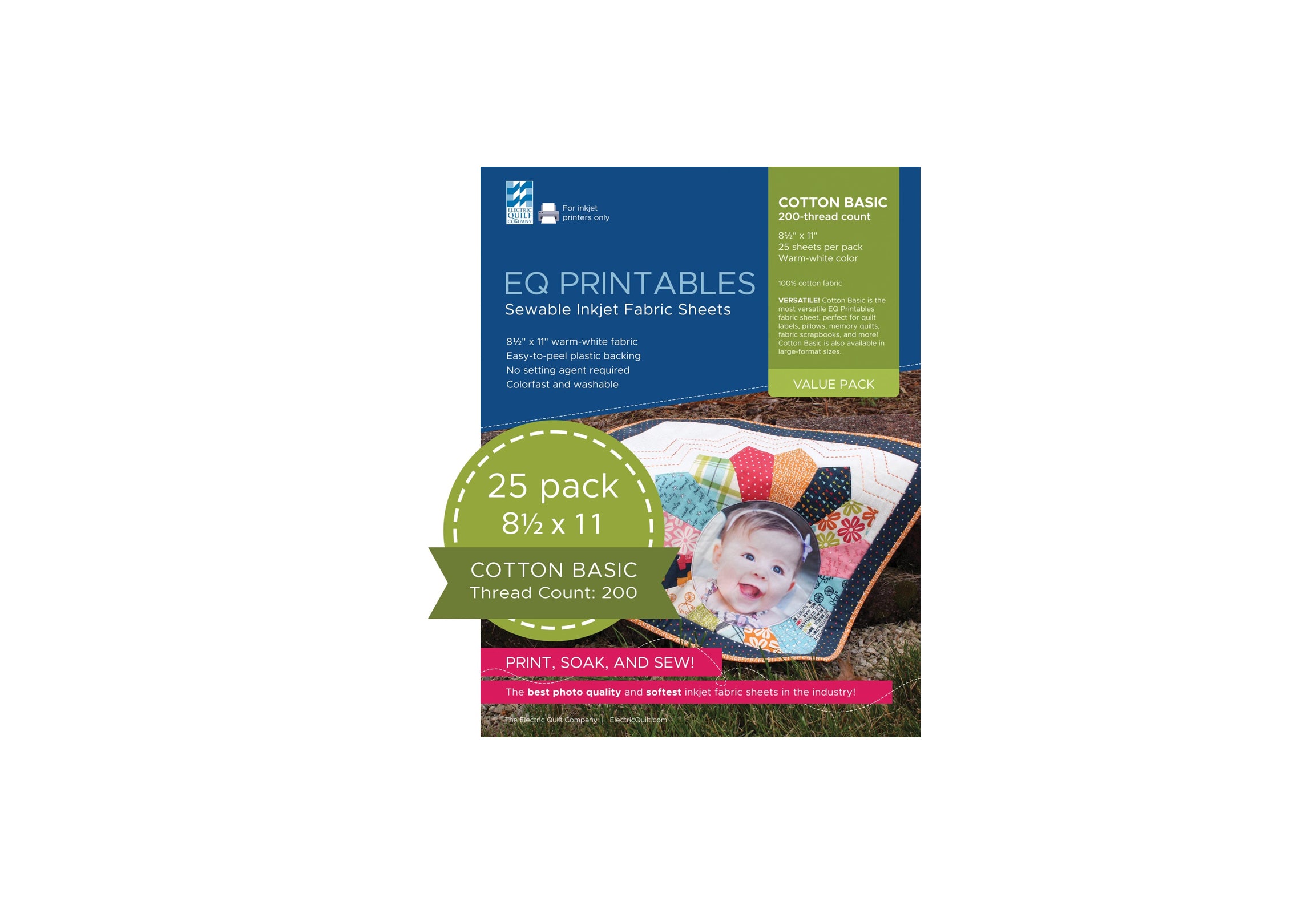 EQ Printables Inkjet Fabric Sheets from Electric Quilt 25ct