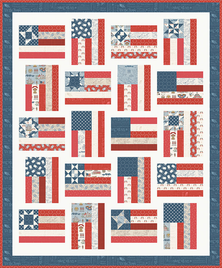 Fly the Flag Quilt Pattern - Fat Quarter Friendly - 72 x 80 - Amy Smart
