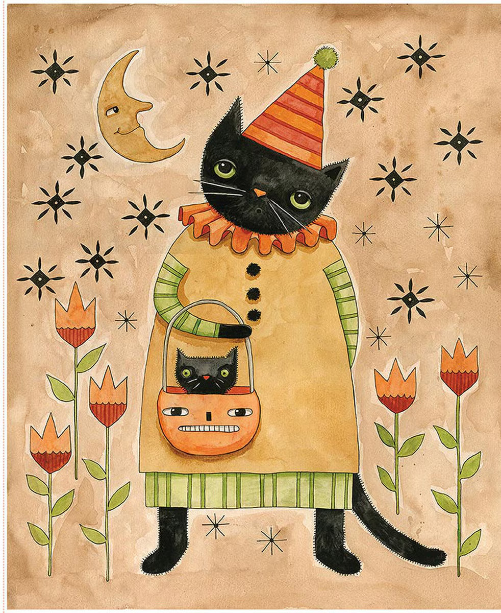 Spooky - 1yd. PANEL - FestiveCat - Multi