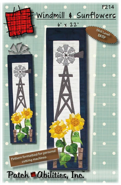 Windmill and Sunflowers - WITHOUT hanger - 6 x 22