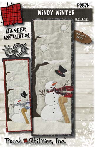 Windy Winter with Hanger - 6.5x18 Snowman, scarf & hat blowing in wind