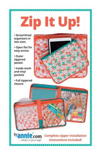 Zip It Up! Pattern - Zippered organizers, 2 sizes by annie.com
