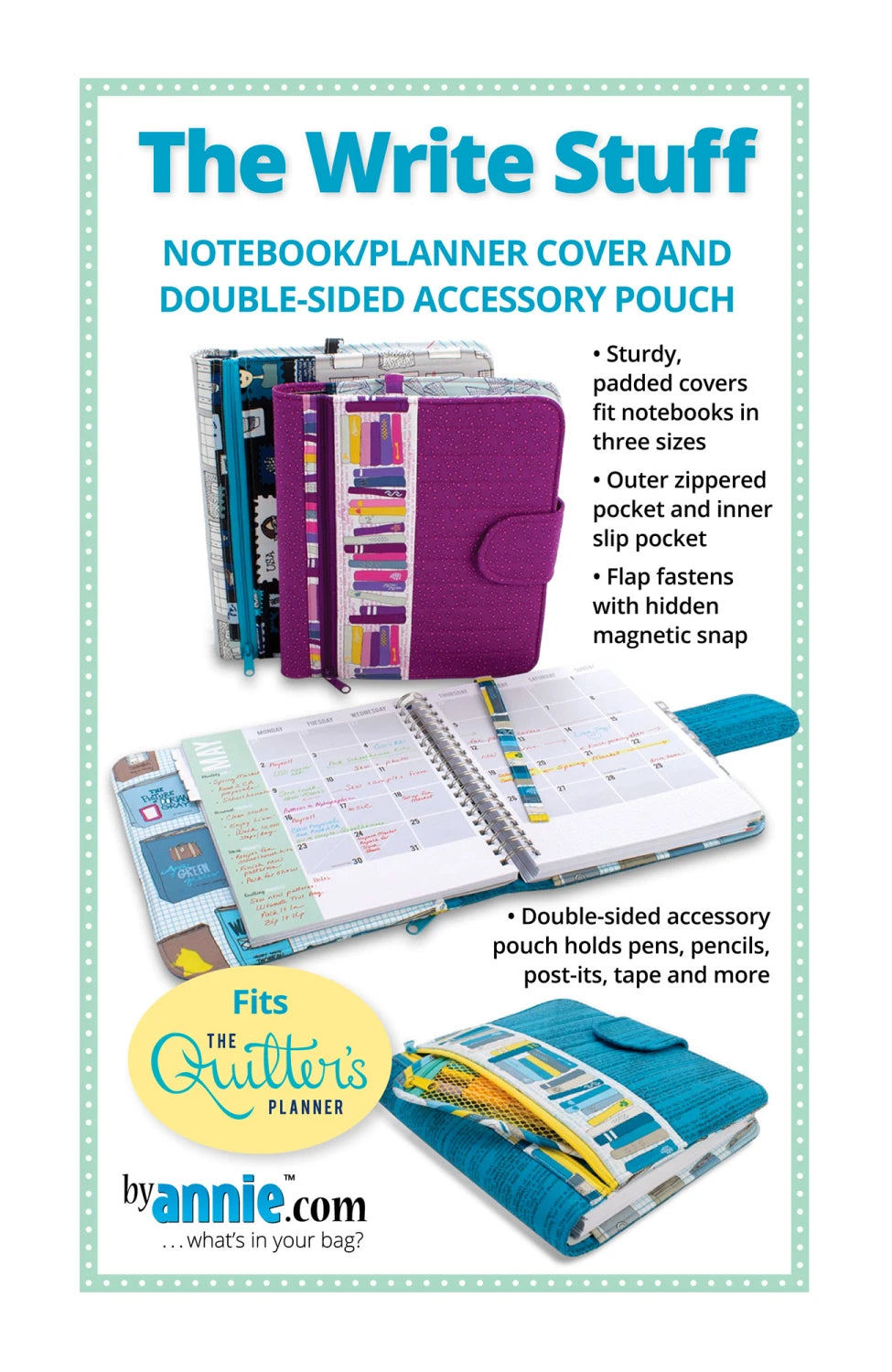 the Write Stuff - notebook cover and accesory pouch - Byannie.com PBA260