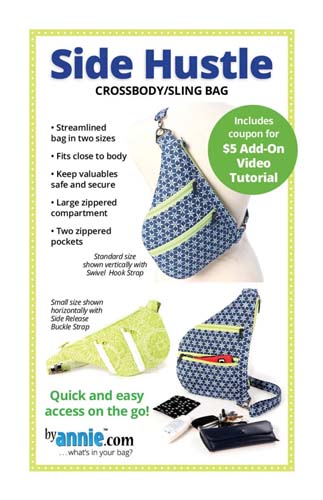 Side Hustle - crossbody/slingbag  in two sizes byannie.com -PBA309