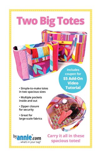 Two Big Totes - spacious tote bag in two sizes byannie.com -PBA310