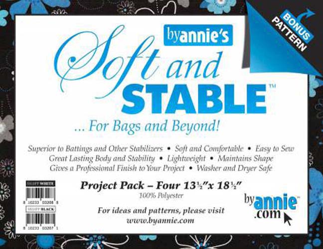 Soft and Stable - for bags & beyond  - Black -  4 pieces 13.5x18.5