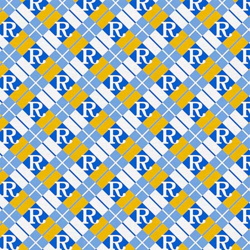 Take the Crown - Argyle -Blue/Gold - blue & gold plaid with "R"