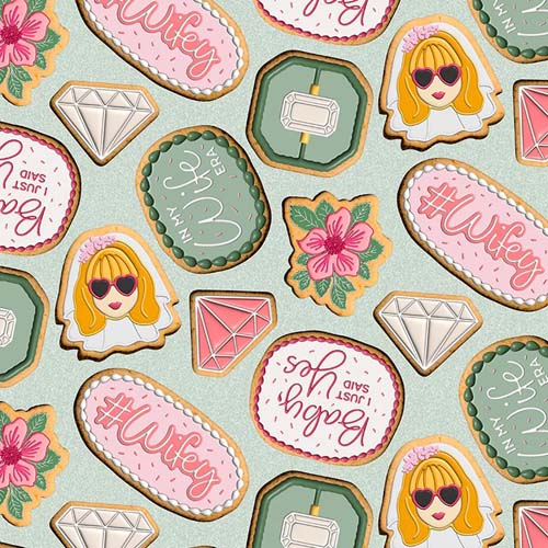 End Game - Wifey - Decorated Cookies on mint green