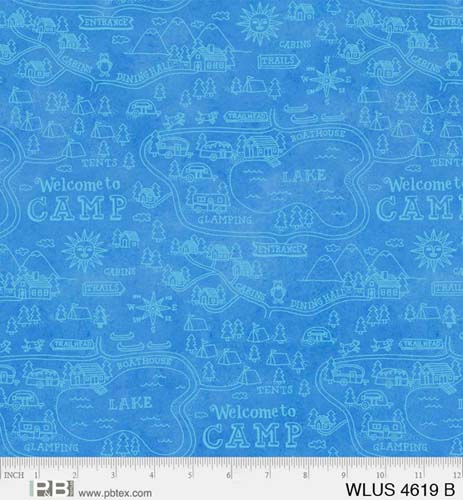 Wanderlust - Text -  Blue - map of camp