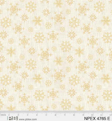 North Pole Express - Snowflakes - Natural - lt gold snowflakes on cream