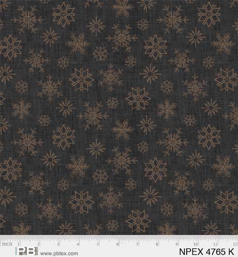 North Pole Express - Snowflakes - Black - lt brown snowflakes on black
