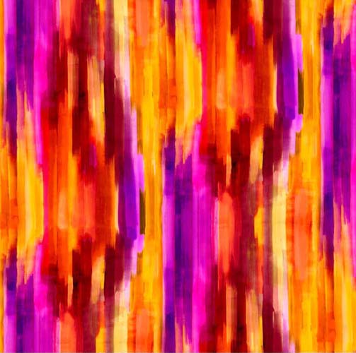 108" Wide Back - Hues -Painted Rainbow Stripe - Warm - reds, pinks & yellow