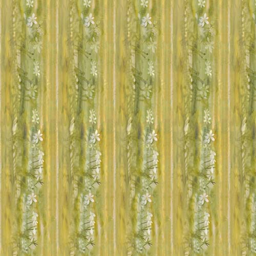 Spring in the Northwoods - Hay Harvest - Stripe - gold & green w/flower