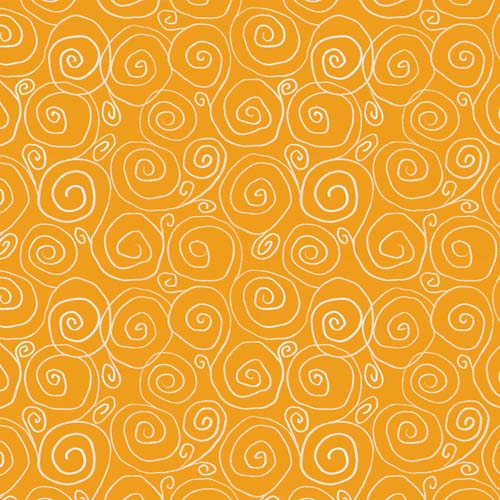 Spring in the Northwoods - Snails - Orange - white spirals on orange