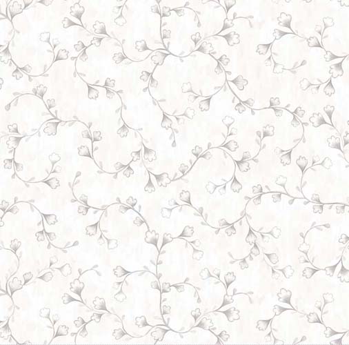108" Wide Back -  Vineyard - Vine Scroll - Light - gray vines on cream