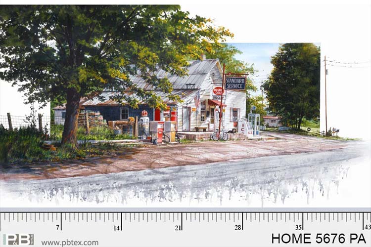 Hometown - 24 inch PANEL - Vintage Standard Service Station