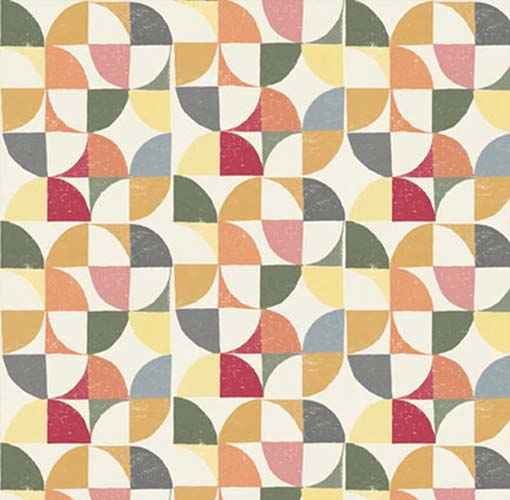 Chicken Scratch - Cheater - Dawn - multi colored & light quarter circles