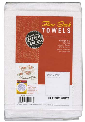 Aunt Martha's Flour Sack Tea Towels - 2 pk- 28x28 hemmed