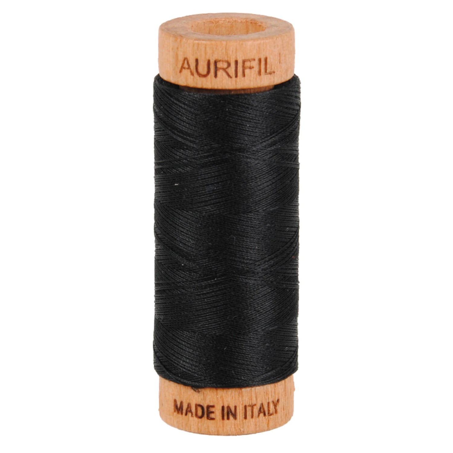 Cotton Mako Thread - 80wt 280m black, #2692  Aurifil