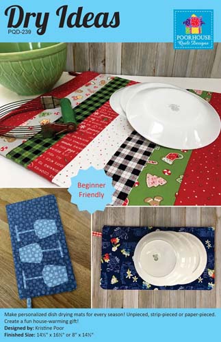Dry Ideas - PQD-239 dish drying mat - PoorHouse Quilt Designs
