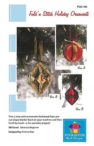 Fold'n Stitch Holiday Ornament - Poorhouse Quilt Designs-Start on Machine Finish